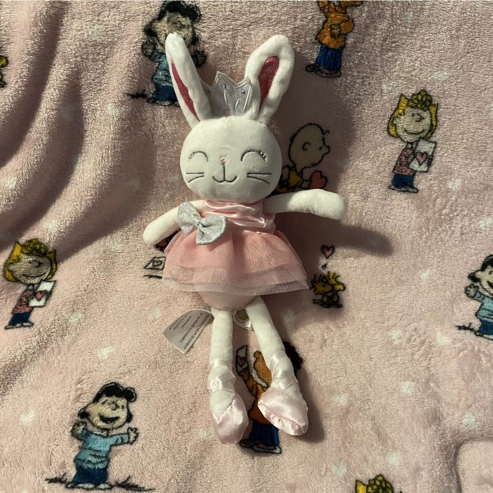 Animal Adventure White Bunny Princess Ballerina Plush Stuffed Animal 12” 2018